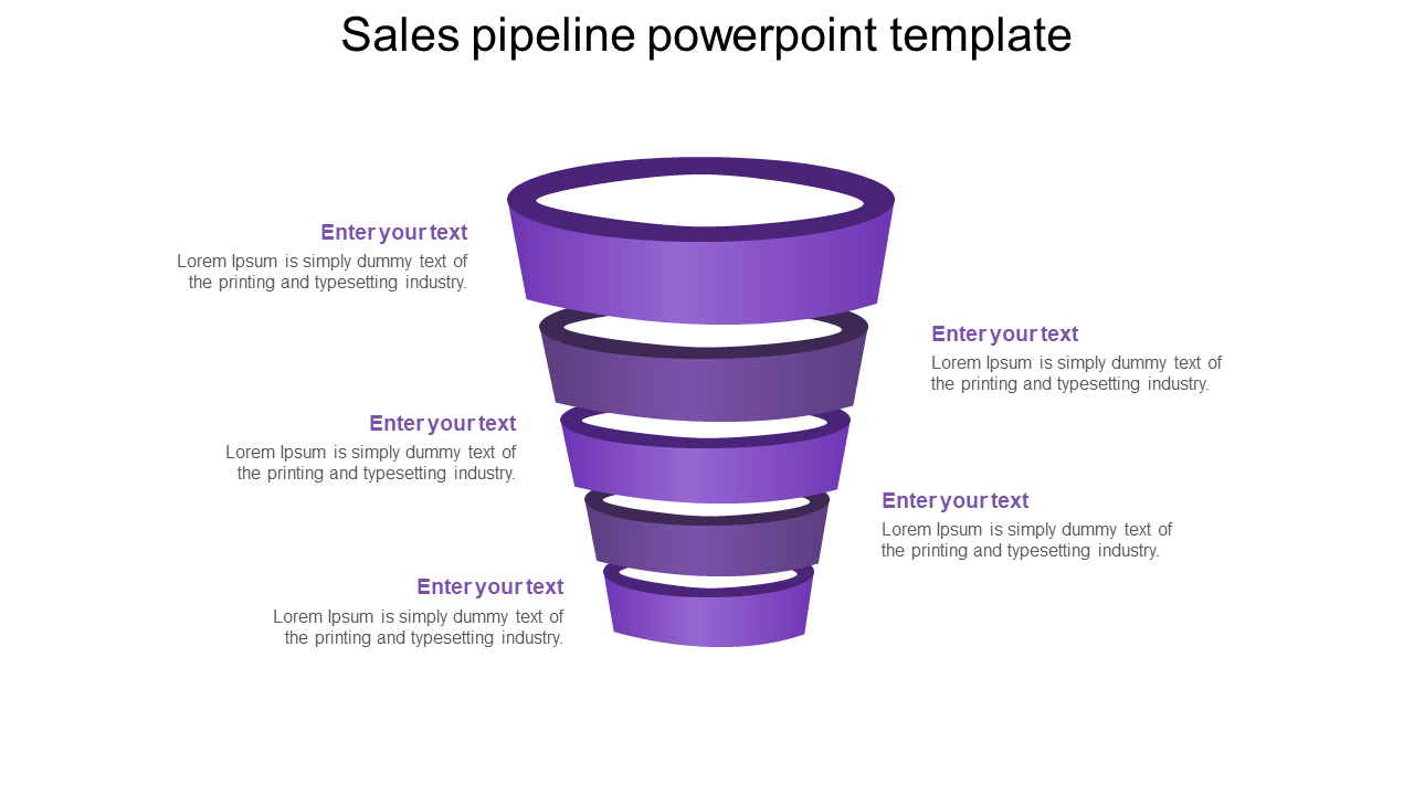Free - Use Pipeline Slide Template In Purple Color Design